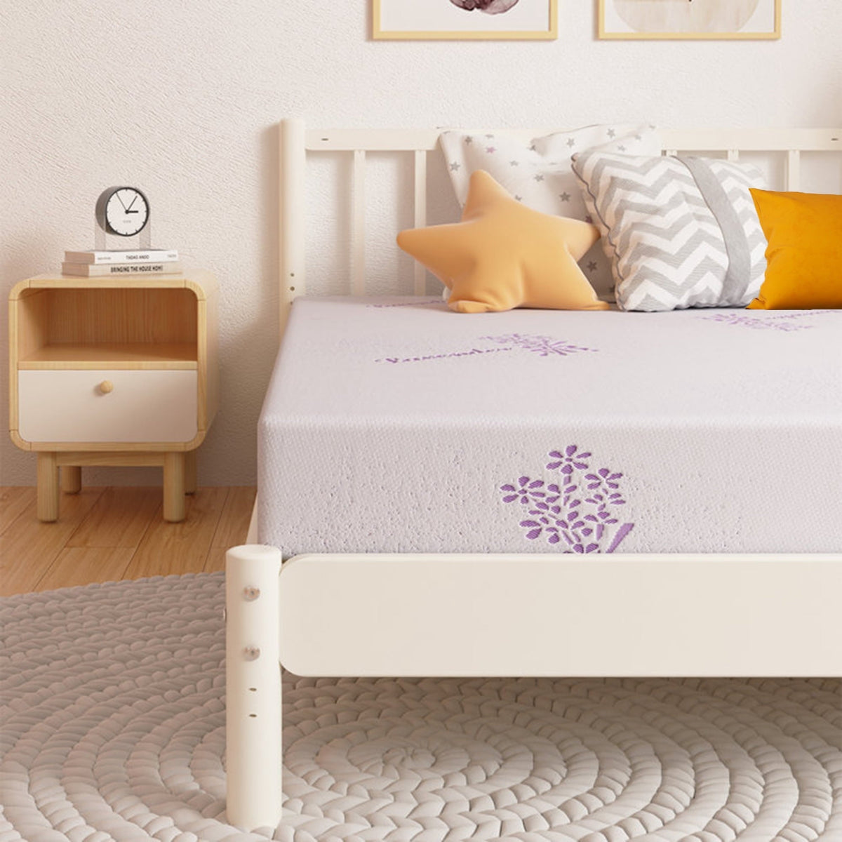 10 inch Queen Size Lavender Cooling Gel Memory Foam Mattress in Lens box, Medium Feeling, Made in USA