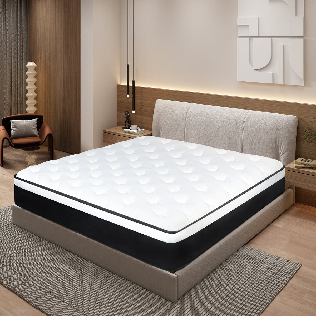 12 inch Queen Mattress,Hybrid Mattresses Medium Firm in Lens Box