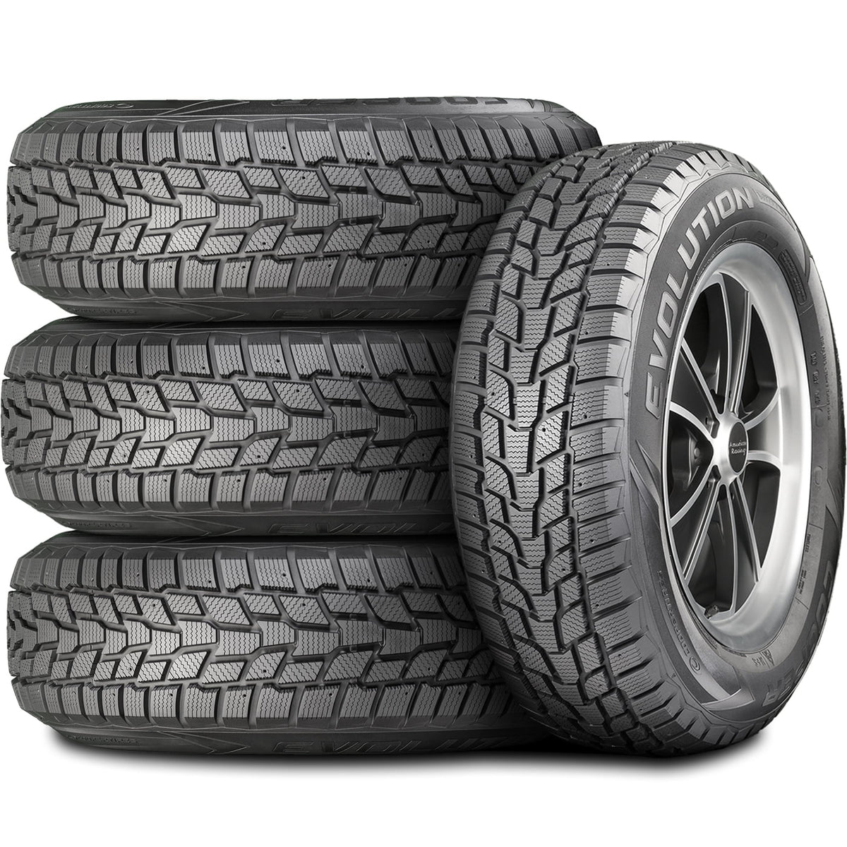 Set of 4 (FOUR) Cooper Evolution Winter 225/45R17 94T XL Winter Snow Tires Fits: 2017-19 Chevrolet Cruze Diesel, 2013-15 Dodge Dart Aero