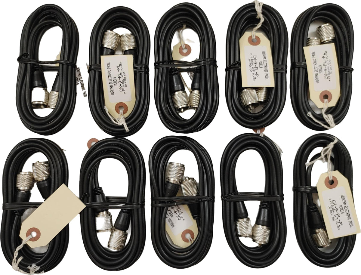 10 Lot Workman CX-9-PL-PL 9 FT RG58AU CB Radio Antenna Coax Cable Molded PL259