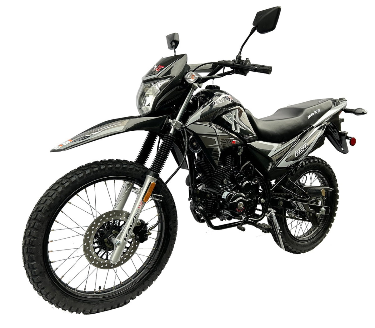 Hawk-X 250cc Motorcycle 5-Speed Manual 21 front Tire 250 Adult Bike -Blue