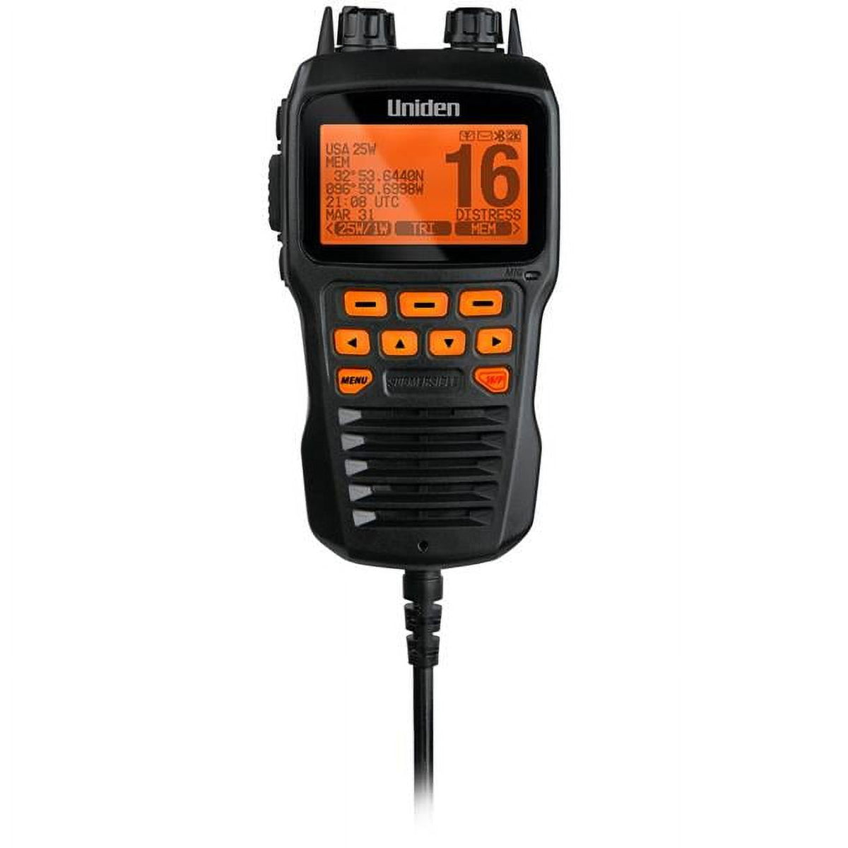 Uniden UMRMICBK Uniden Remote Mic for UM725 VHF Radios, Black