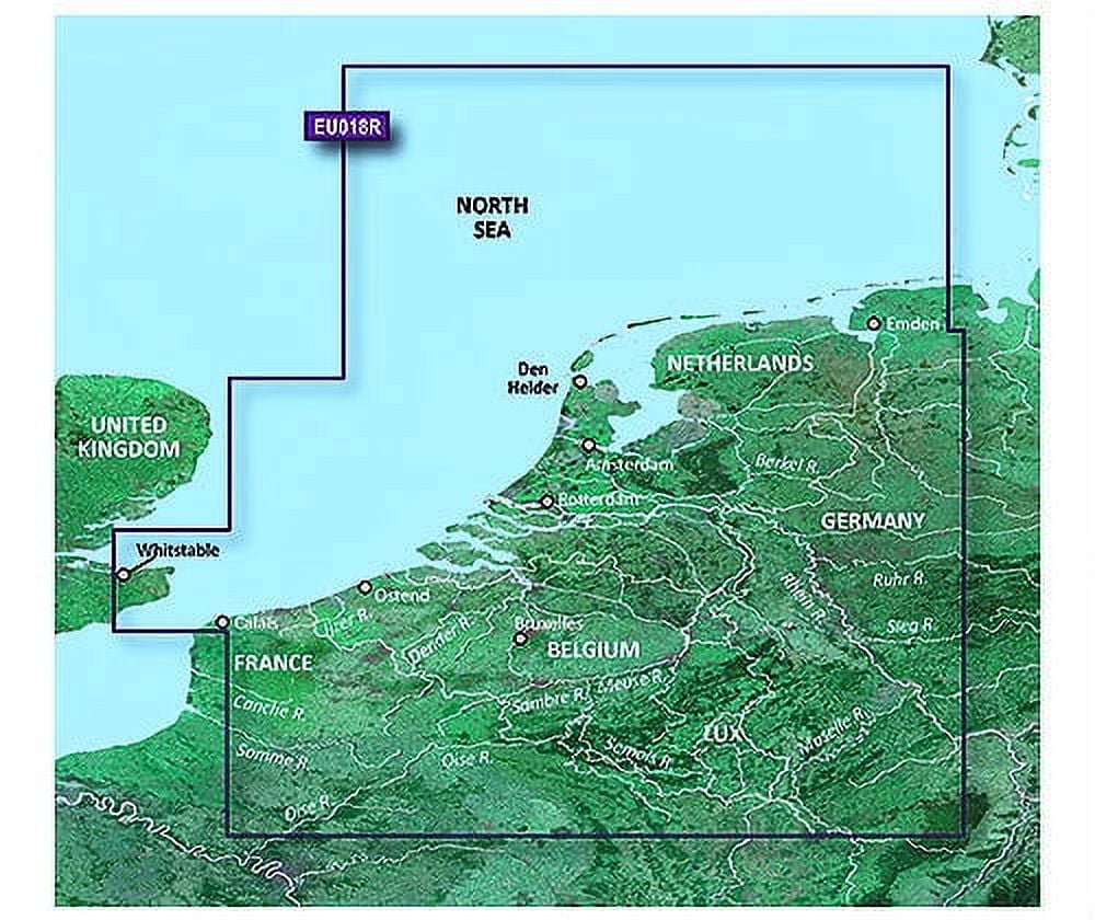 Garmin 010-C0775-00 Navigational Software Covers Spiekeroog, Germany Screen Calais, France