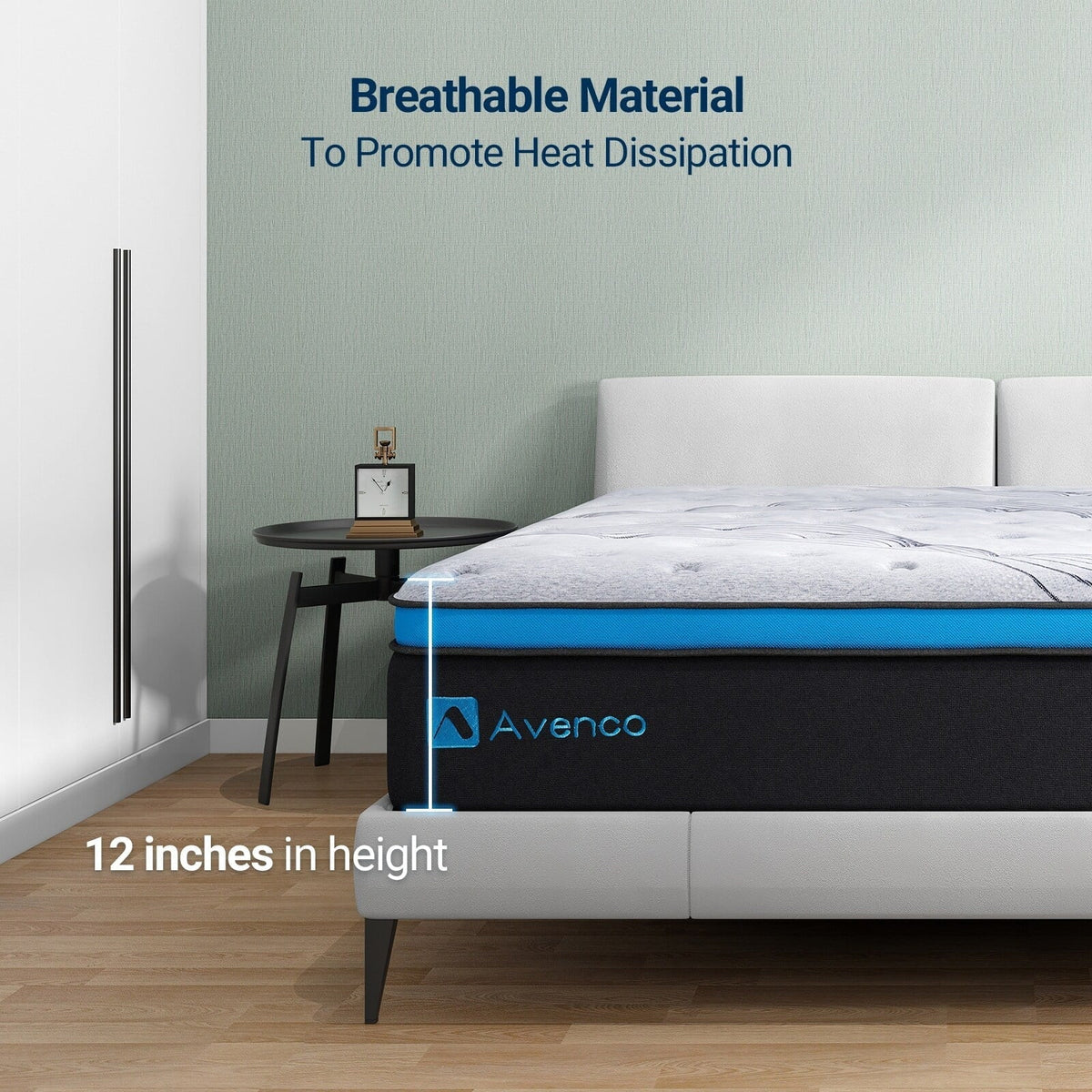 Avenco 12 inch Hybrid Mattress Innerspring and Gel Memory Foam in Camcorder Box California King