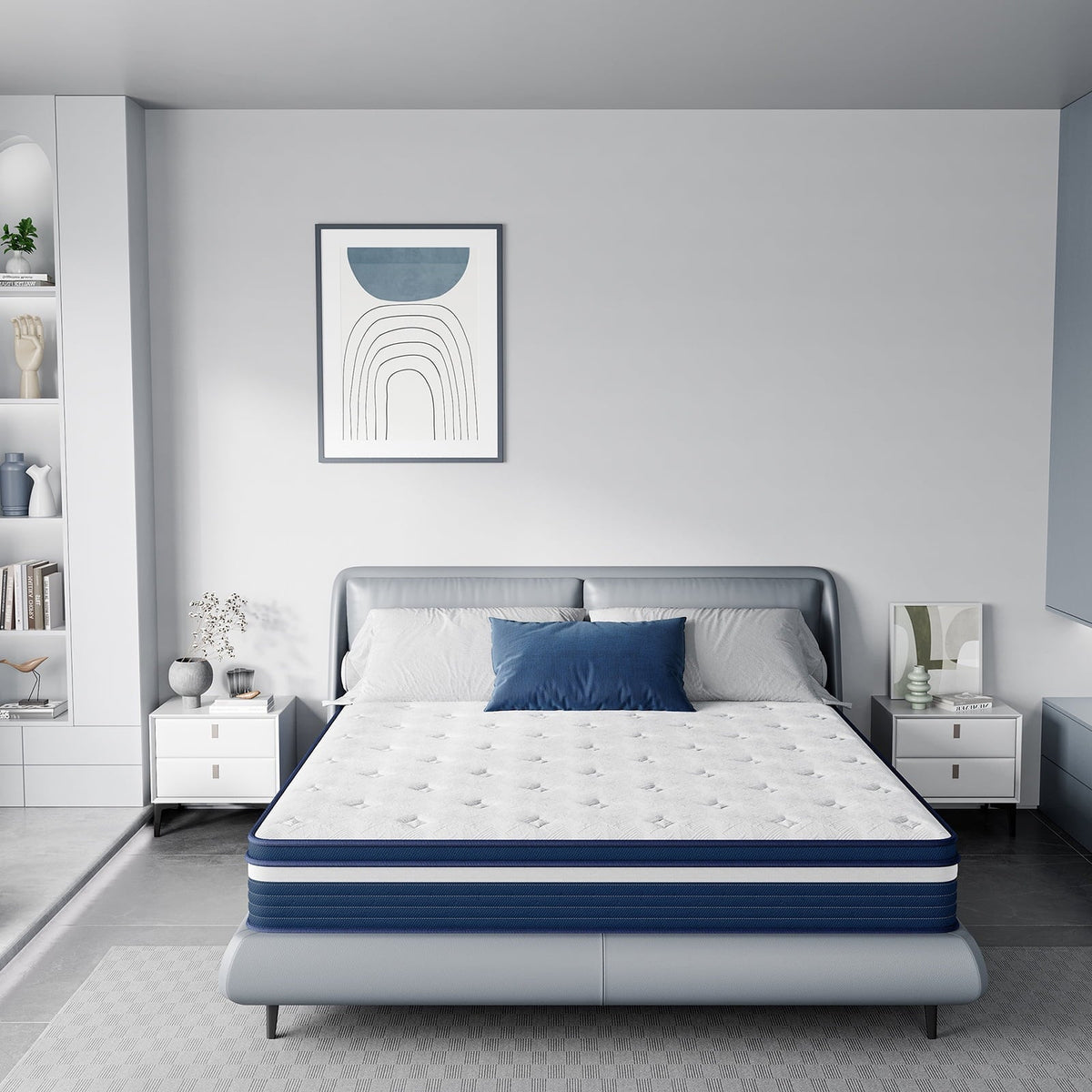 Babo Care 10 Queen Mattress Hybrid Mattress Memory Foam Mattress Innerspring Bed In Camcorder Box