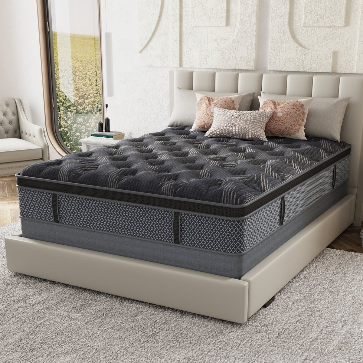 Behost 10 Full Mattress Hybrid Mattress CertiPUR-US Certified Memory Foam Pocket Spring Mattress in Camcorder Box