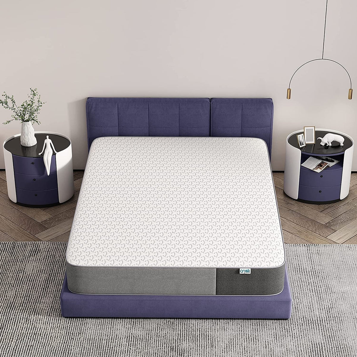 Crystli 10 Inch Gel-Infused Memory Foam Mattress Plush Pillow Top Twin Size Mattress in Lens Box,CertiPUR-US Certified
