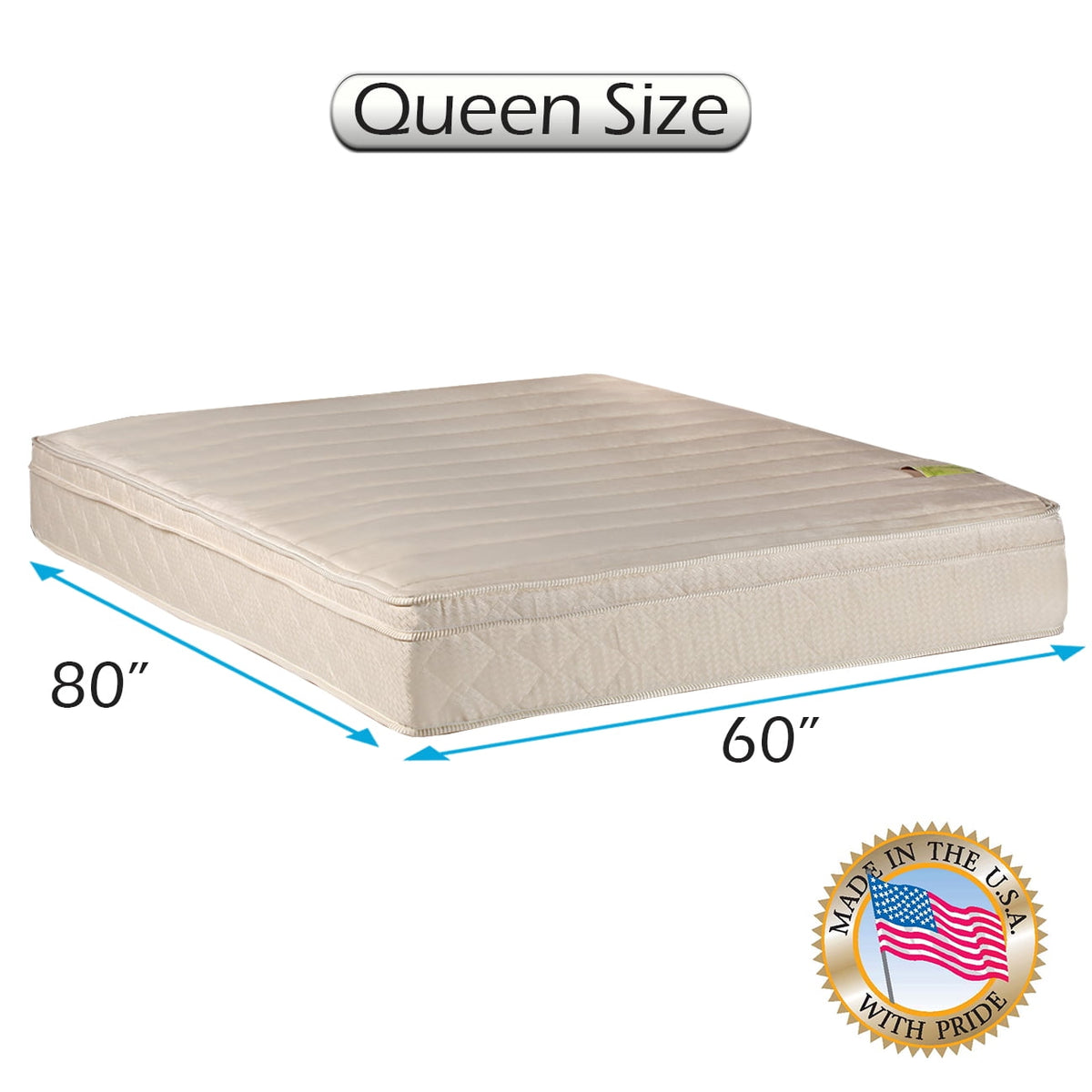 Dream Sleep Comfort Pedic Extra Firm PillowTop Queen Mattress Only with Mattress Cover Protector Included - Sleep System with Enhance Foam Encased Support, Fully Assembled by Dream Solutions USA