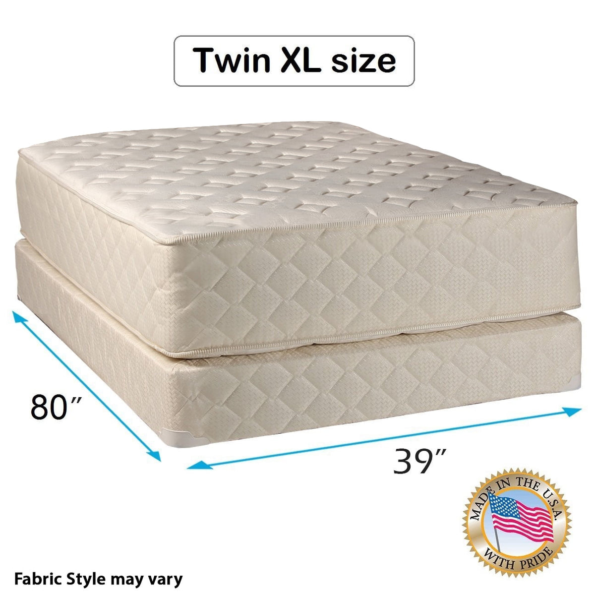 Dream Sleep Highlight Luxury Firm Twin XL Size Mattress & Box Spring Set - Fully Assembled, Spine Support, Innerspring Coils, Premium Edge Guards, Longlasting Comfort By Dream Solutions USA