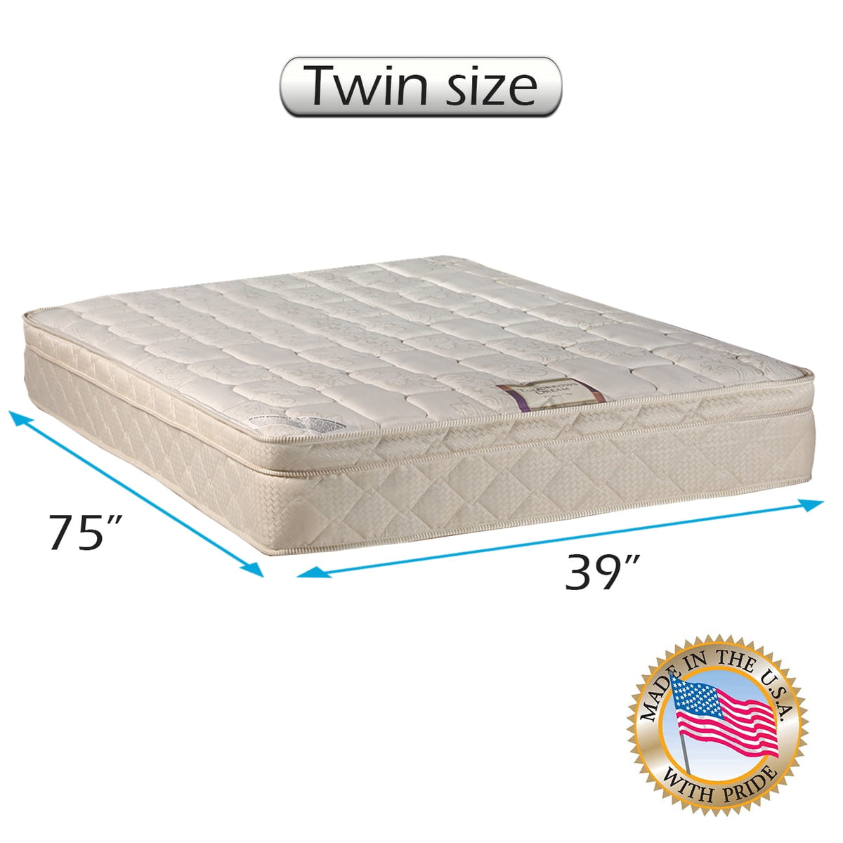 Dream Solutions Dream World Medium Soft Euro Top 10 Innerspring Mattress with Mattress Cover Protector