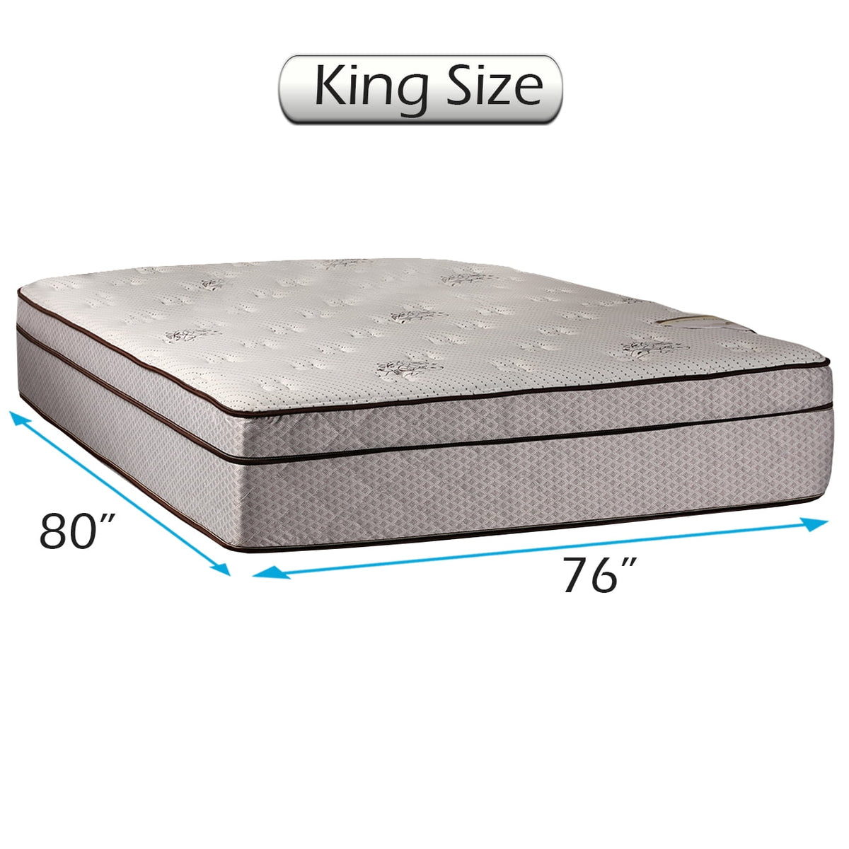 Dream Solutions USA Fifth Ave Extra Soft Foam Eurotop (PillowTop) Mattress Only (King 76 x80 x13 ) - Therapeutic Technology, Orthopedic Support, Standard Sleep System