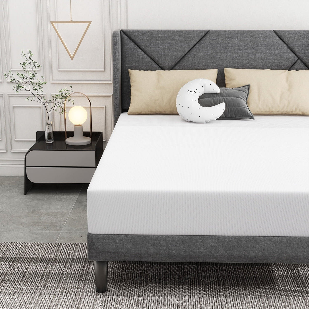 Full Mattress, 8 inch Memory Foam Mattress, Medium Feeling Mattresses, Made in USA, White