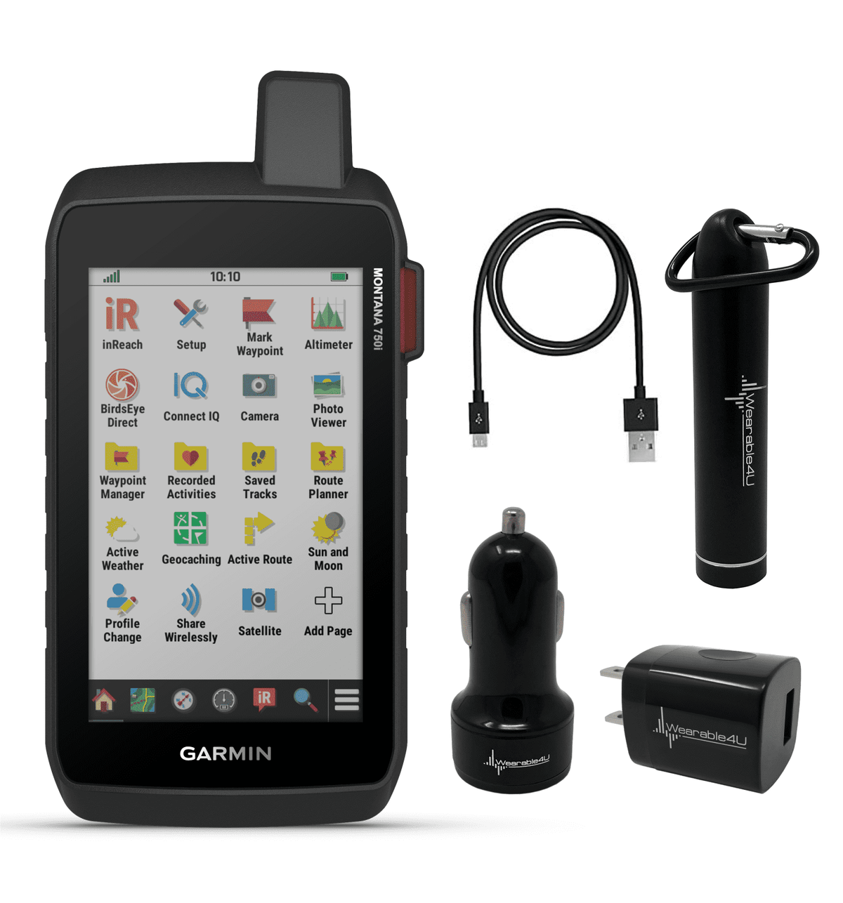 Garmin Montana 750i Rugged GPS Touchscreen Navigator with Wearable4U Ultimate Power Pack Bundle