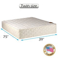 Grandeur Deluxe Gentle Firm Twin Size 39 x75 x12 Mattress Only - Fully Assembled, Good for your back, Superior Quality, Luxury Height - 2 Sided by Dream Solutions USA