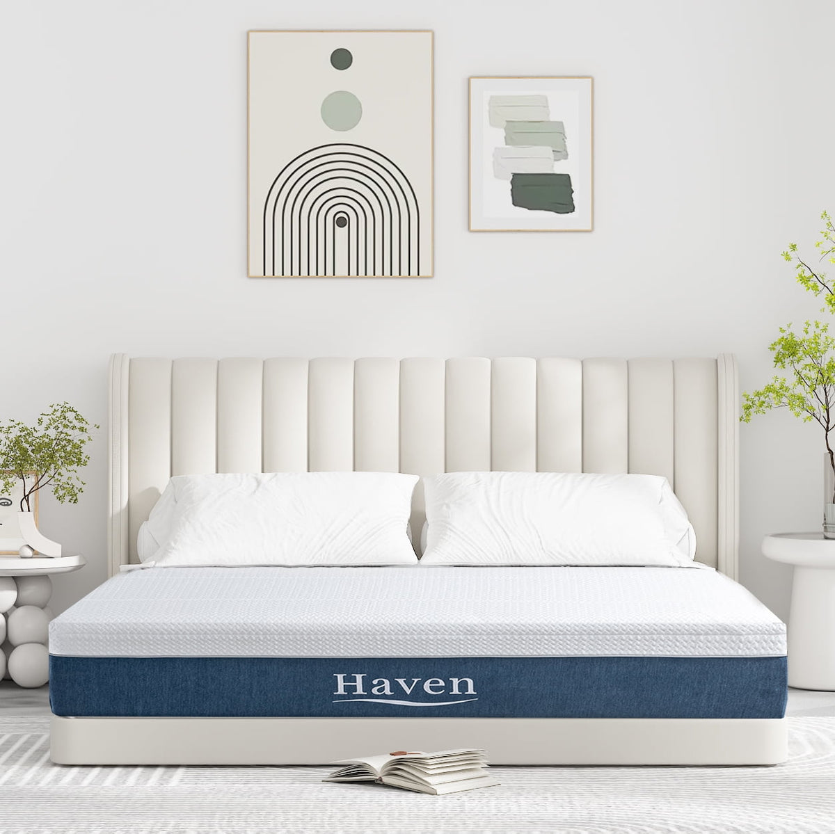 King Mattress, 12 inch Memory Foam Mattress, Medium Firm Cool Gel Foam Mattress with Breathable Soft Fabric Cover, Made in USA,White