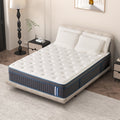 Lechepus Queen Mattress, 14 Inch Cooling Gel Memory Foam Hybrid Mattress with 7-Zone Pocket Springs, Medium Plush Mattresses in Lens Box, CertiPUR-US Certified
