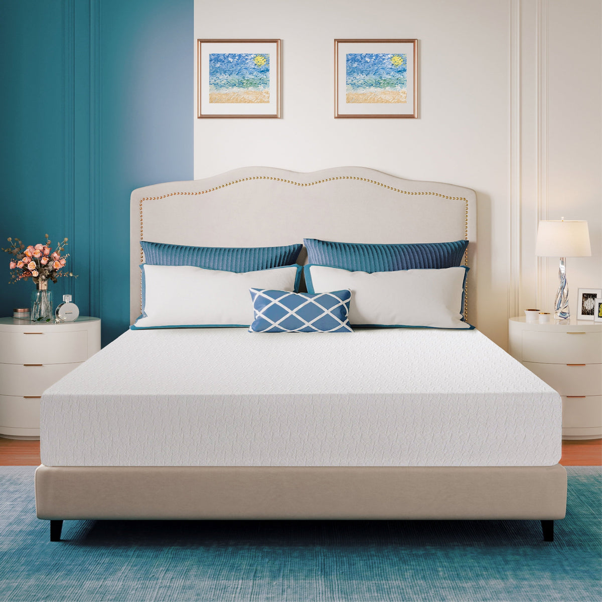 MLILY Ego Blue 8 inch Twin Mattress in Lens Box, Cooling Gel Memory Foam Mattress, Medium