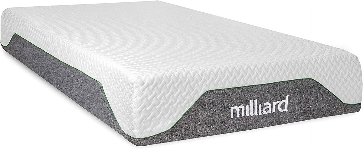 Milliard 10 inch Firm Memory Foam Mattress Bed-in-a-Box/Pressure Relieving, Classic (Queen)