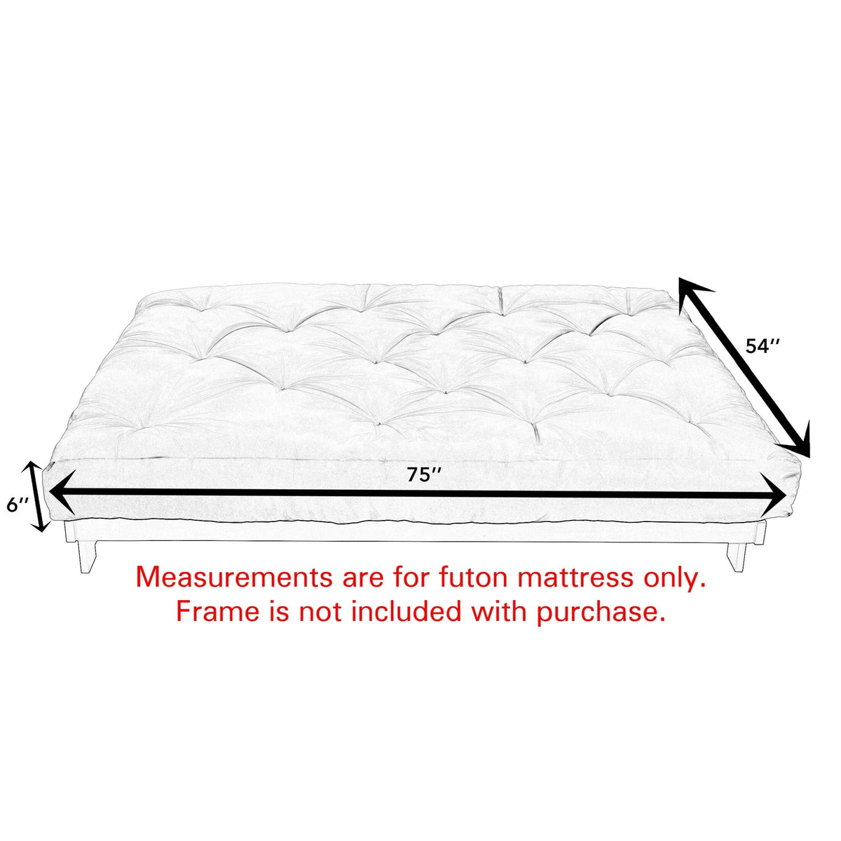 Mozaic Company Sorra Home Relay Indoor Futon Mattress Cinnamon /75 x 54 x 6 in - Full