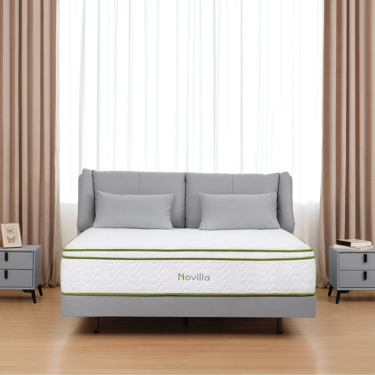 Novilla Amenity 10 inch Adult Cool Sleep Gel Memory Foam Pocket Spring Hybrid Mattress, Queen Size