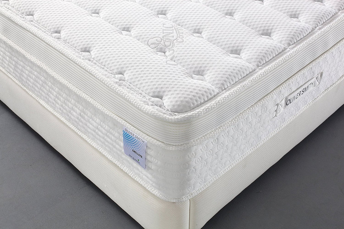 Oliver Smith Organic Cotton 12 Deluxe Sleep Plush w/ Cool Memory Foam & Pocket Spring Mattress