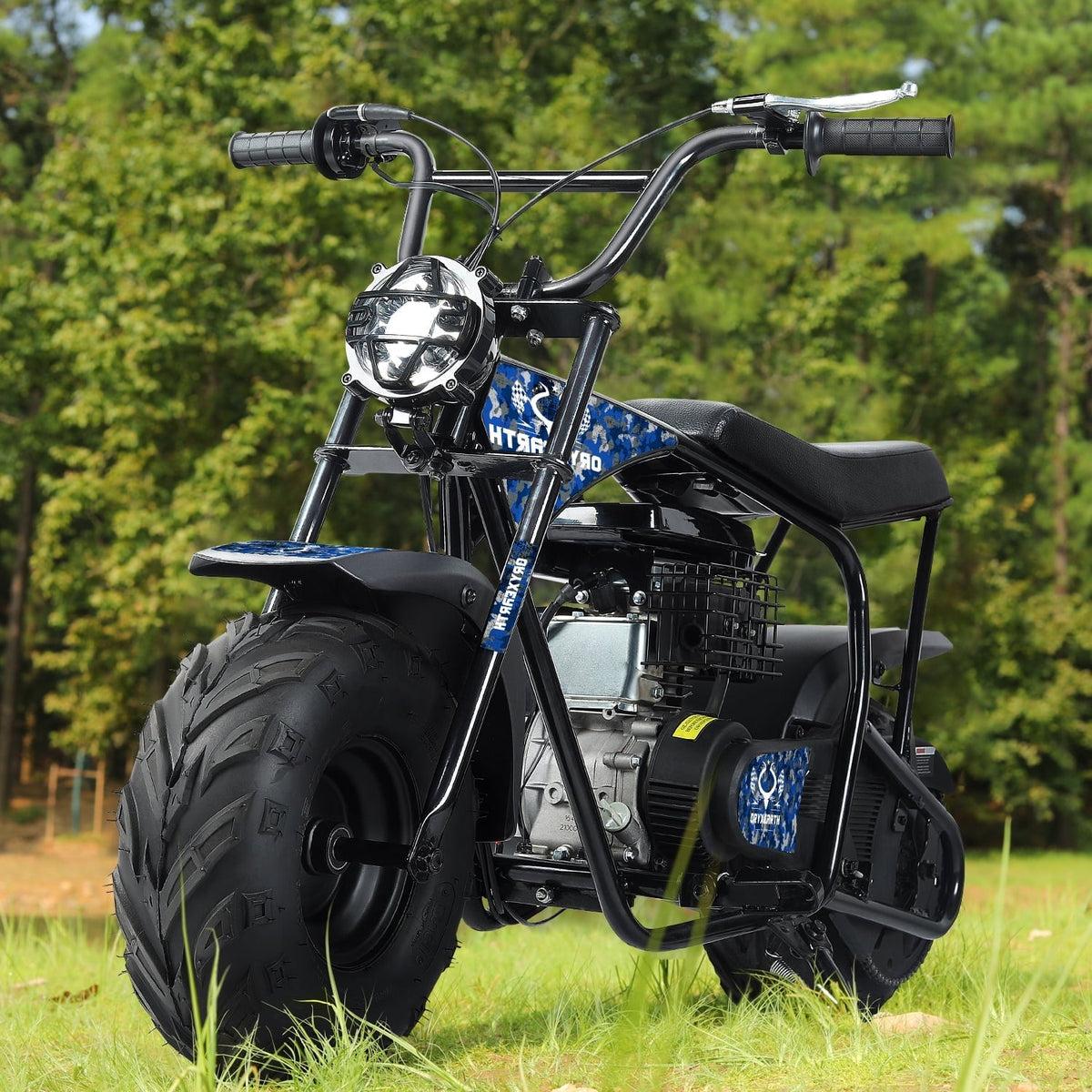 Oryxearth Mini Bike for Kids Motorcycle, 105CC 4-Stroke Ride Display Toys, Gas Power Dirt Bike, Blue