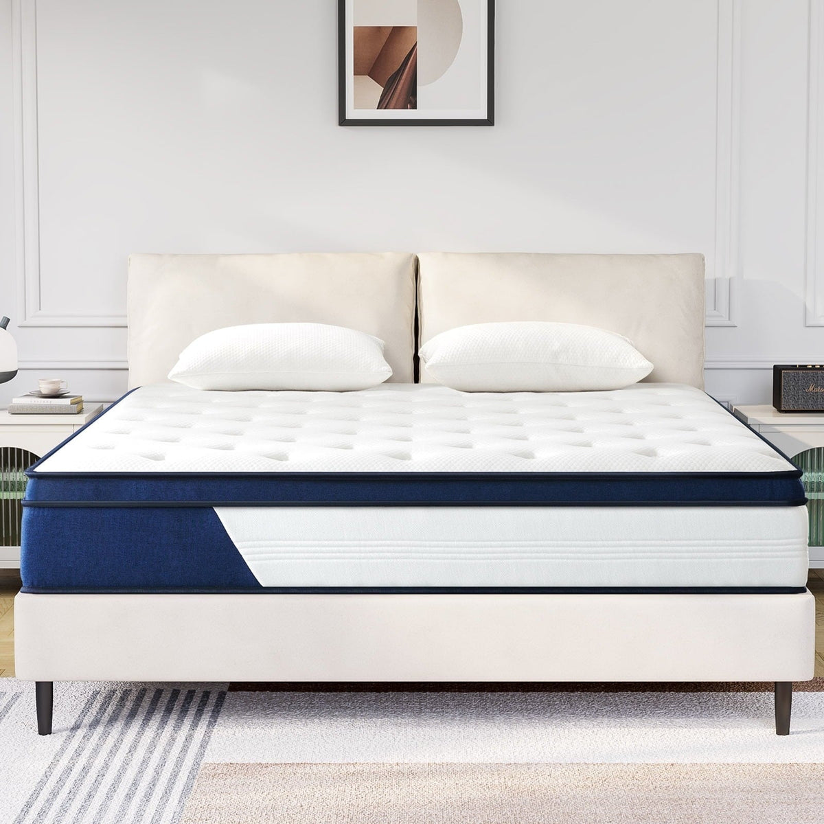 Queen Mattress 10 Madinog Medium Innerspring Mattress Hybrid Pocket Spring Bed in Lens Box