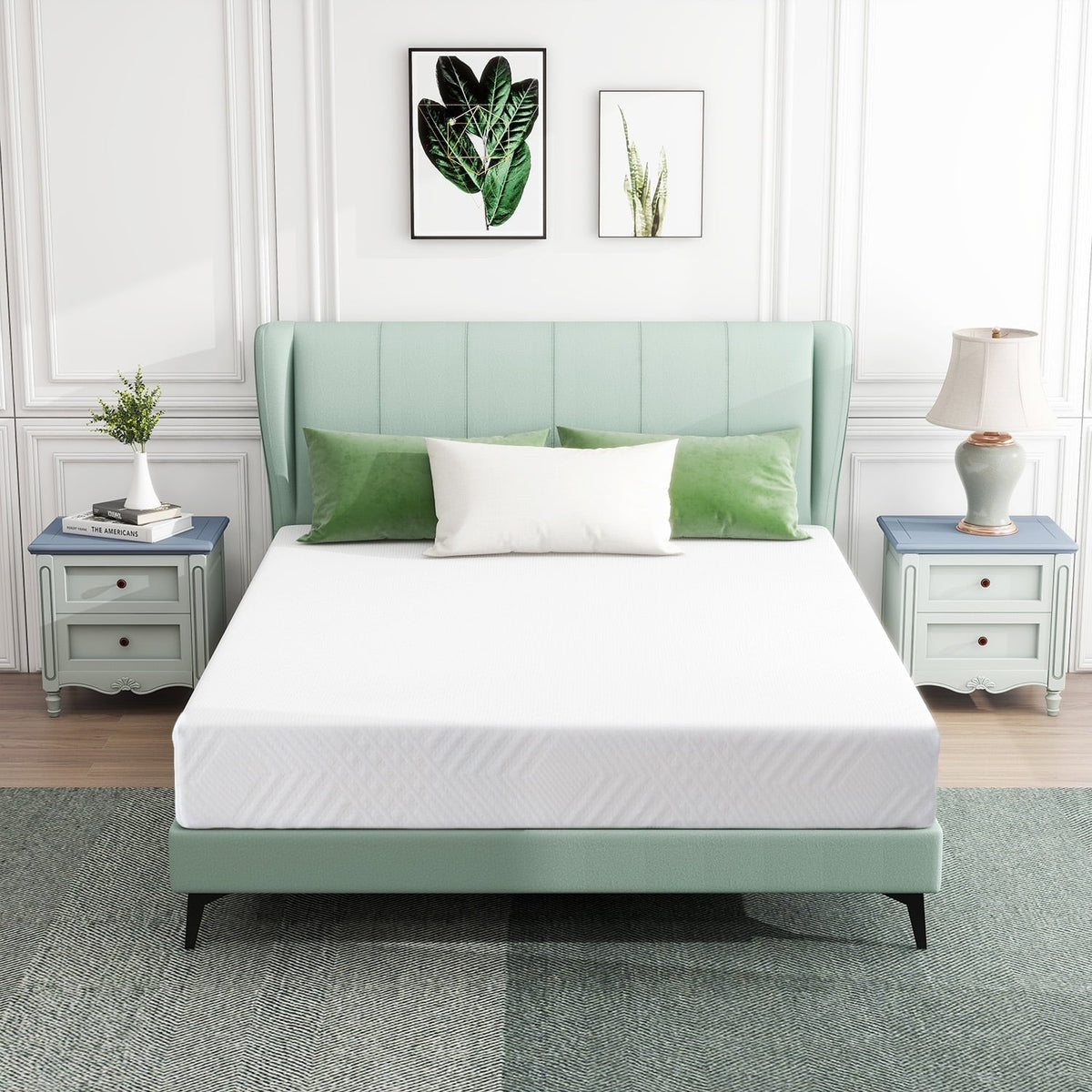 Queen Mattress Bed in Lens Box,10 Memory Foam Mattress with Graphene Fabric Cover, Made in USA