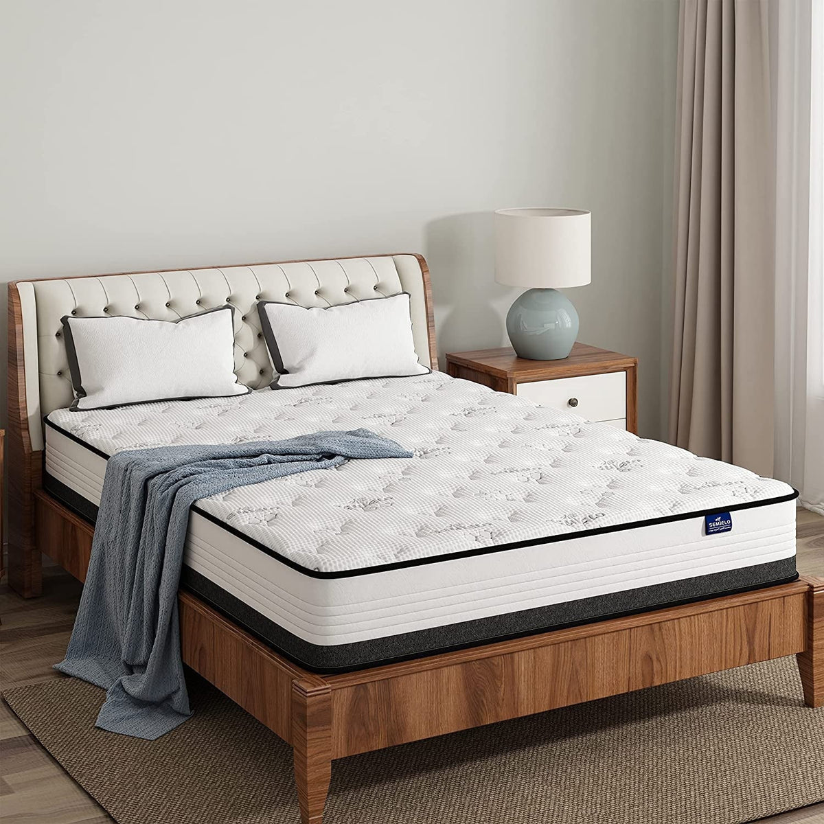SEMIELO 10 Inch Twin Mattresses Pressure Relieving & Cool Sleep Medium Firm with Memory Foam & Individually Wrapped Coils Hybrid Mattress
