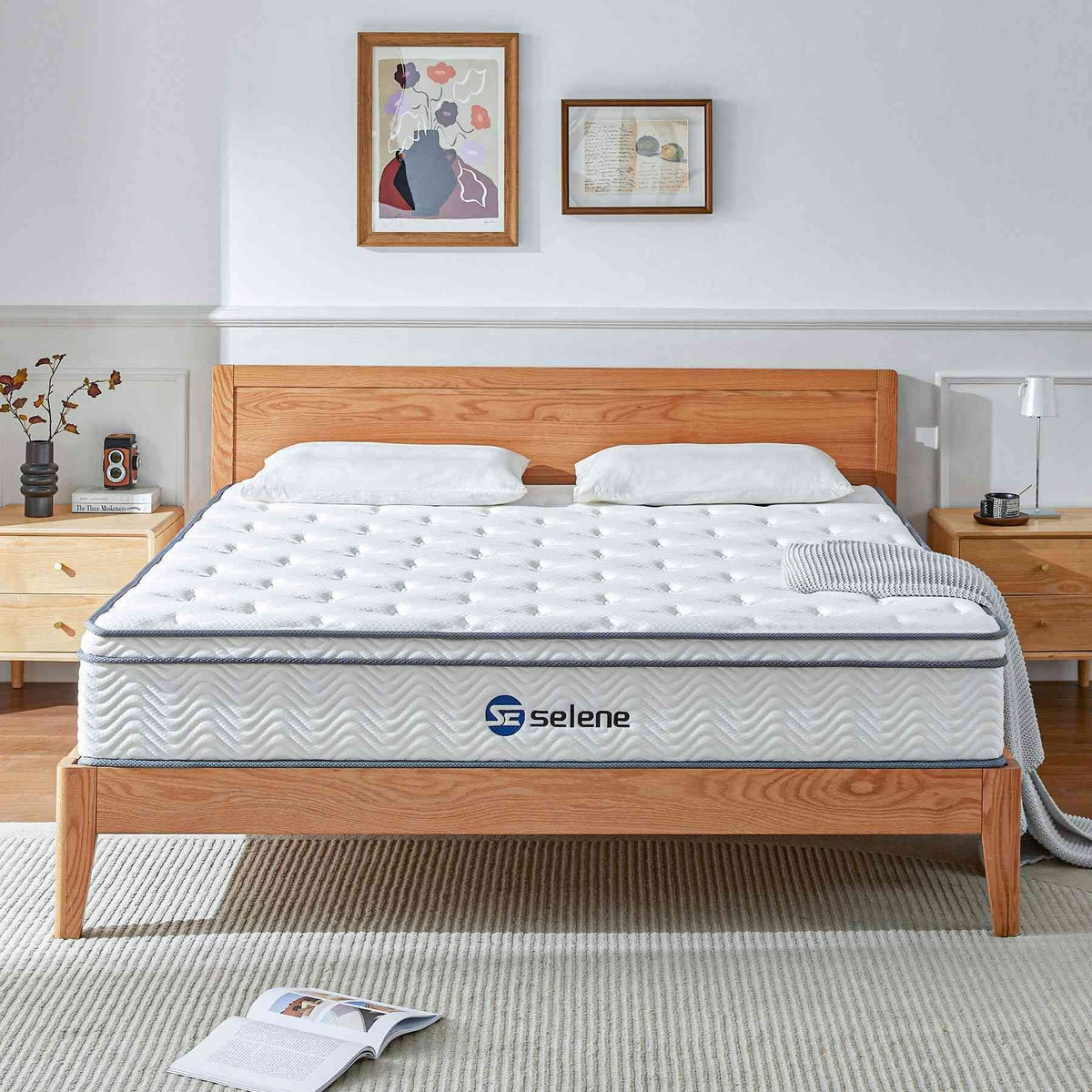 Selene Queen Size Mattress, 10 Inch Memory Foam Mattress Queen, Pocket Spring Mattress in Lens Box for Motion Isolation, Edge Support, Pressure Relief, CertiPUR-US