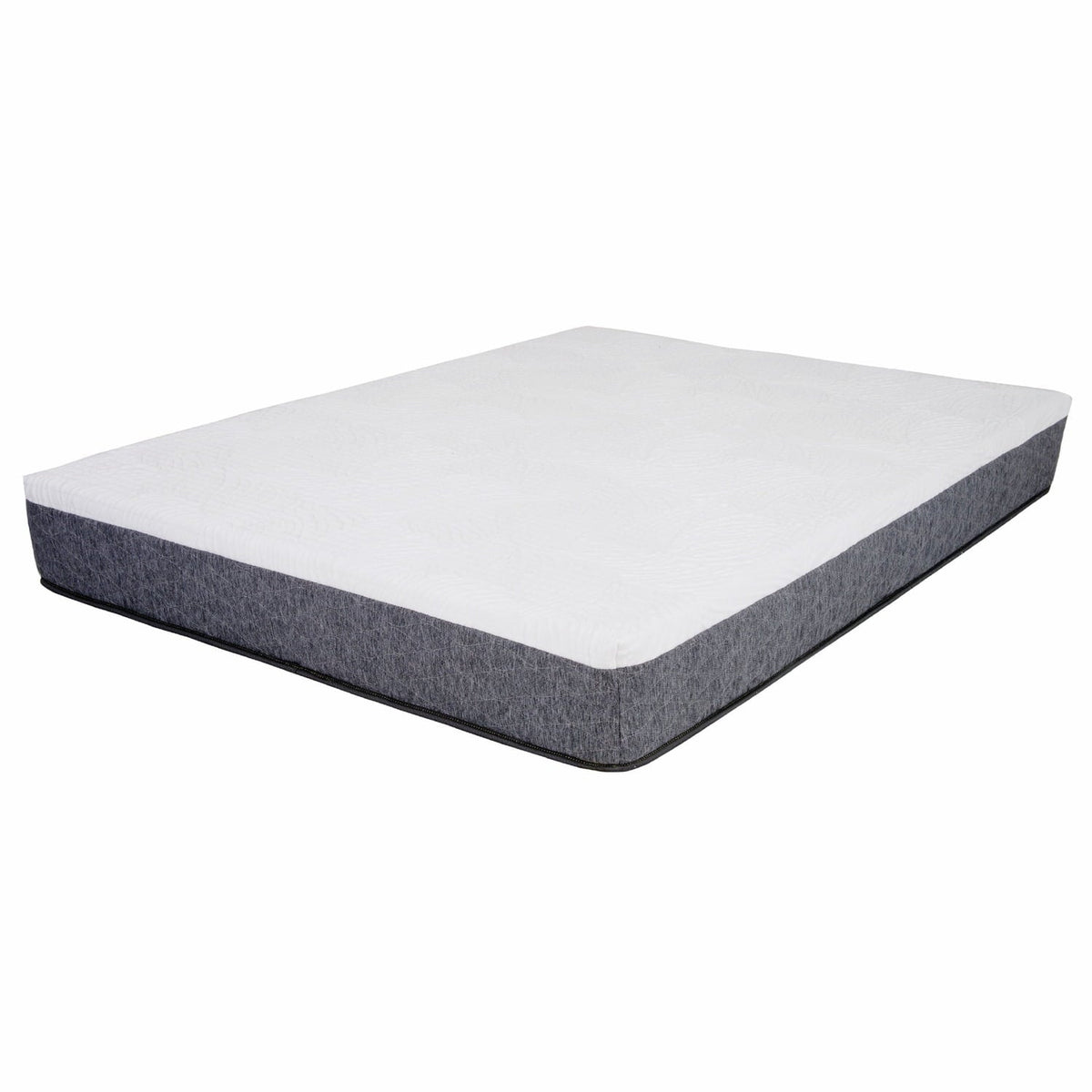 SpaceMaster 12 Twin Gel Memory Foam Mattress - White with Grey Border