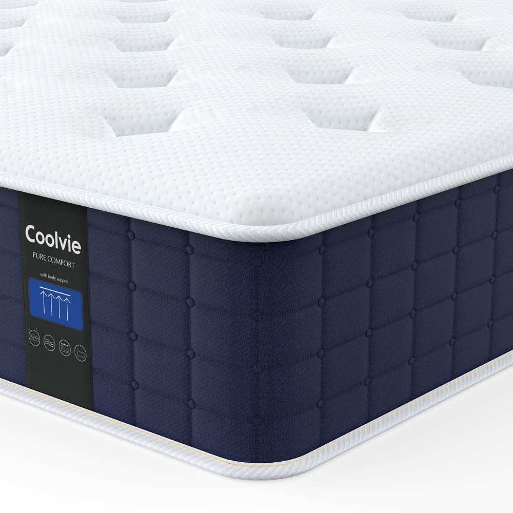 Twin XL Mattress, Coolvie 10 inch Hybrid Mattress in Lens Box, Medium Firm, Multiple sizes