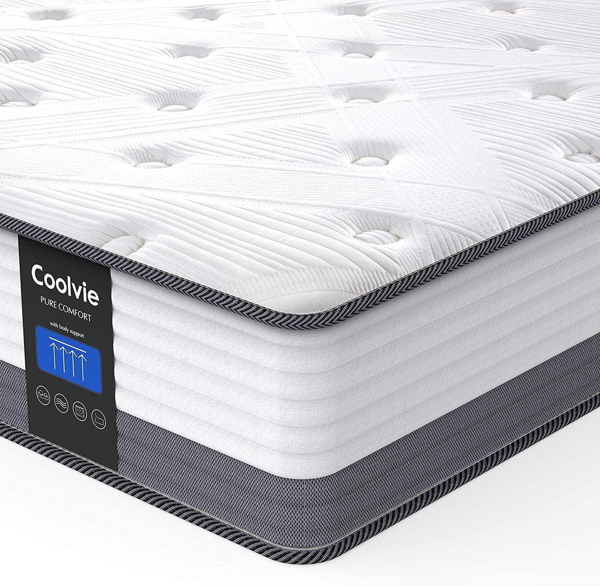 Twin XL Mattress, Coolvie 10 inch Twin XL Size Gel Memory Foam Hybrid Mattress