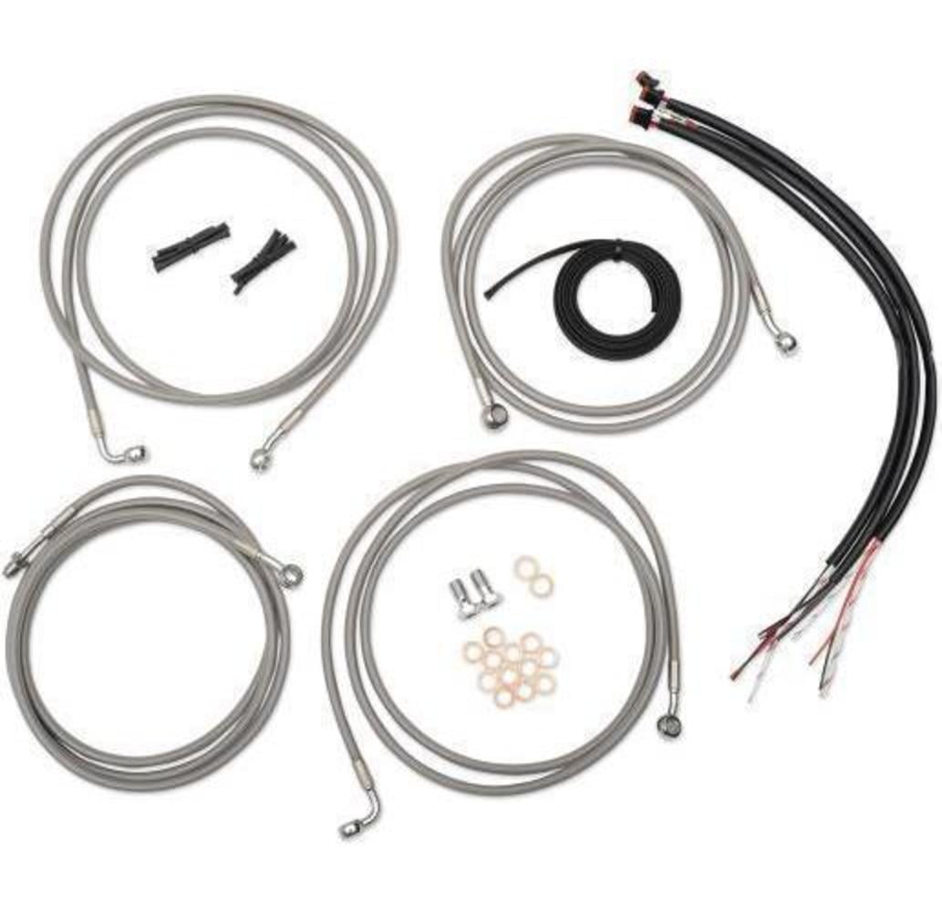 LA Choppers LA-8210KT2B-16M Complete Handlebar Cable and Brake Line Kit - Midnight