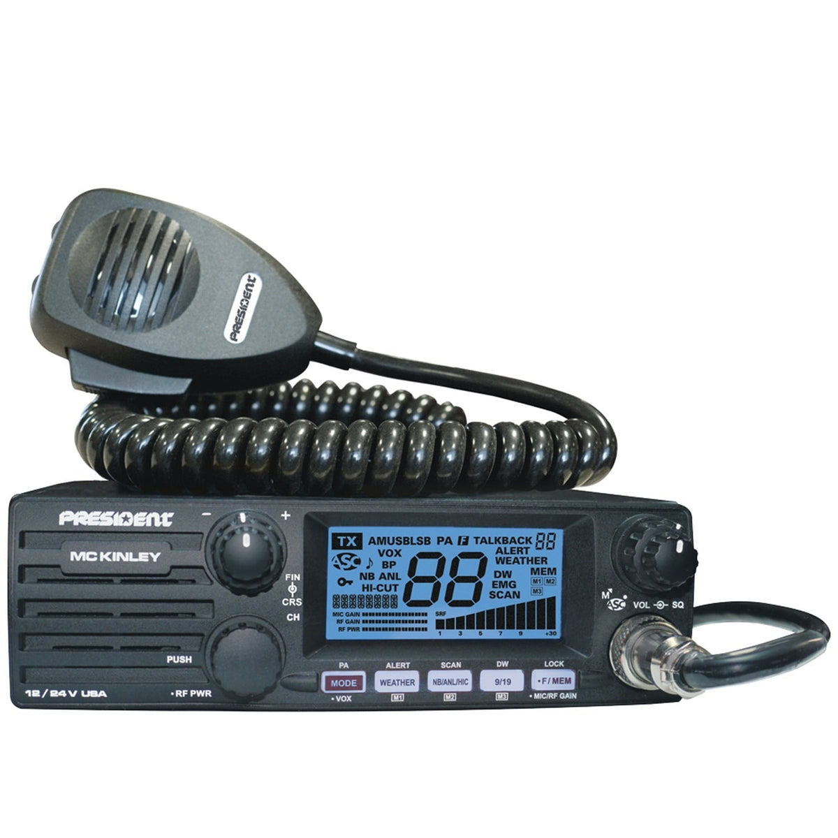 PRESIDENT TXUS600 MCKINLEY USA 12/24V CB Radio