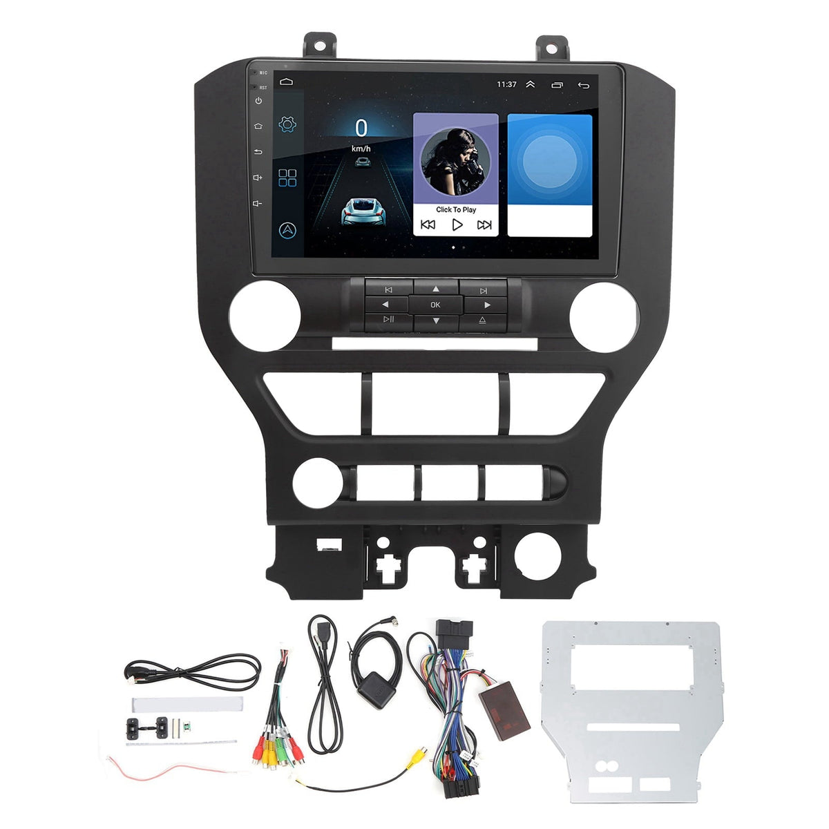 9in Bluetooth 4.0 Automobile GPS Navigation System MultiFunction Reversing Image Fit for Ford Mustang 20162020(2+32G )