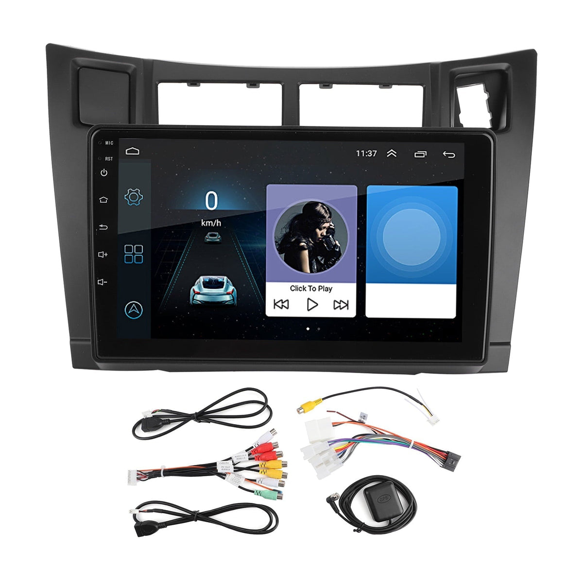 9in Vehicle GPS Navigator Bluetooth 4.0 Touch Screen for Android 10.0 Fit for Yaris 20082011(2+32G )